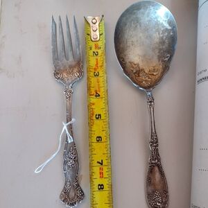 Rogers 1881 A1 Serving Spoon and Rogers Bros 1847 Meat Serving Fork